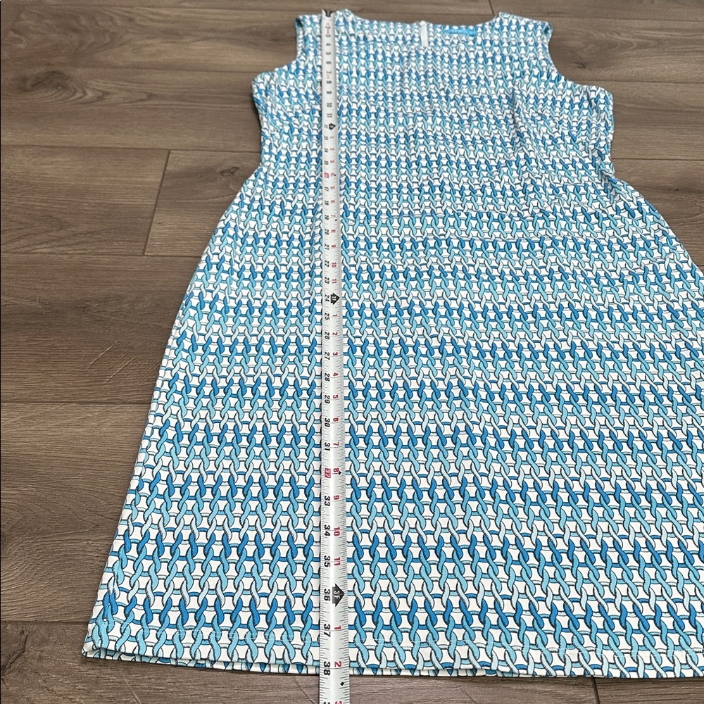 J. McLaughlin Sophia Catalina Cloth Sleeveless Geometric Blue White Size Medium‎ - Picture 11 of 12